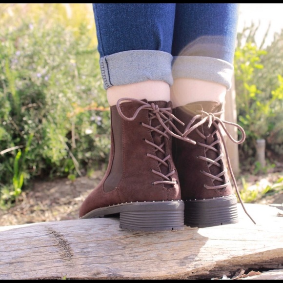 Brown Back Lace-Up Bootie - Picture 3 of 4